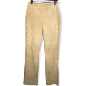 Vintage Moda International 100% Leather Cream Pants Size 4